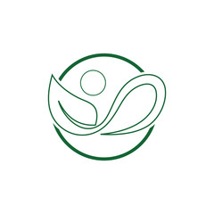Organic leaf people logo template