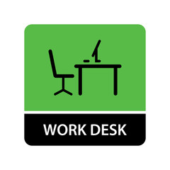 Work desk icon for web and mobile