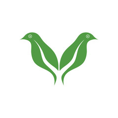creative logo of leaf and bird