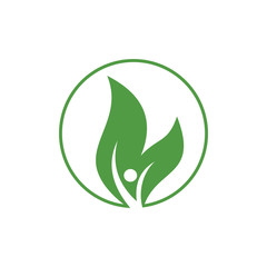 Fototapeta na wymiar creative logo of leaf and bird