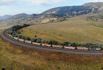 Abandoned Railway Cars in the Mountains