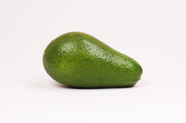 Green fresh avocado isolated on white background