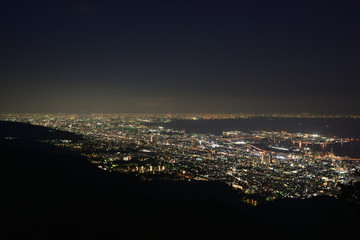 Obraz premium 日本の兵庫県神戸市の六甲の夜景