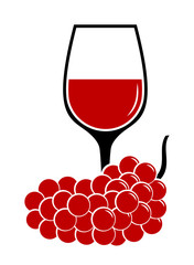 wine glass and grape