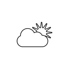 Cloud Weather Icon Black White Outline Fill