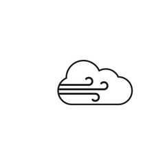Cloud Weather Icon Black White Outline Fill