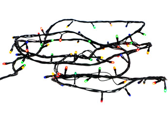  Close up garland on white background,Christmas photo