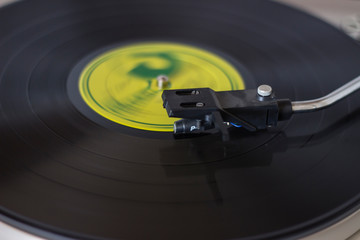 vinyl on record player landscape