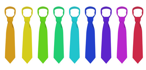 necktie different color setvector illustration