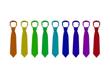 necktie different color setvector illustration