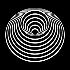 futuristic line art. white circles on black background.