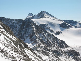 Fototapeta na wymiar Blick auf den Stubaier Gletscher - Stubaital - Österreich
