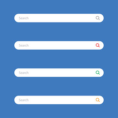 Obraz premium Zestaw pasków wyszukiwania, elementy projektowania płaskich stron internetowych