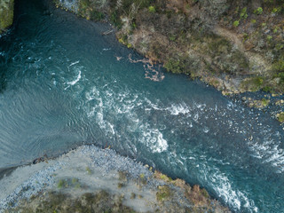 Aerial view New Zealand River Landscape