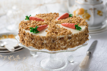 Homemade Carrot Cake with Walnuts