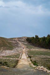 A Washed Away Stone Road in The Picturesque Dream-Like Sun Island (Isla Del Sol) in the Middle of The Titikaka Lake in Bolivia