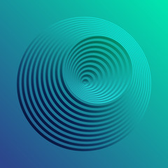 circles with gradient in blue and green colors as background or logo or icon