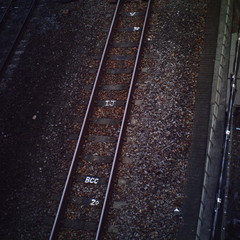 Naklejka premium どこまでも続く線路