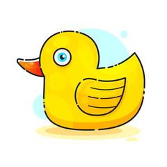 Ducky Bath Toy Flat Vector Color Icon For Apps