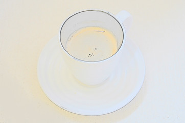 cup of aromatic Brazilian coffee with a smile