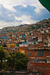 Fototapeta na wymiar Barrio. Poor houses in Venezuela. Slum area in Venezuela, neighborhood, barrio