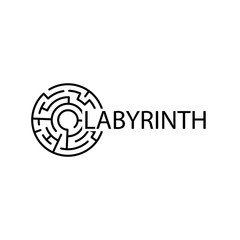 Maze in symple style. Isolated vector sign symbol. Business success. Isolated vector. Creative modern illustration. Logo element. Labyrinth icon. Symbol, logo illustration. Business concept.