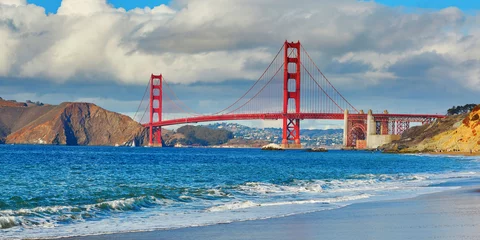 Voilages Plage de Baker, San Francisco Famous Golden Gate bridge in San Francisco, USA