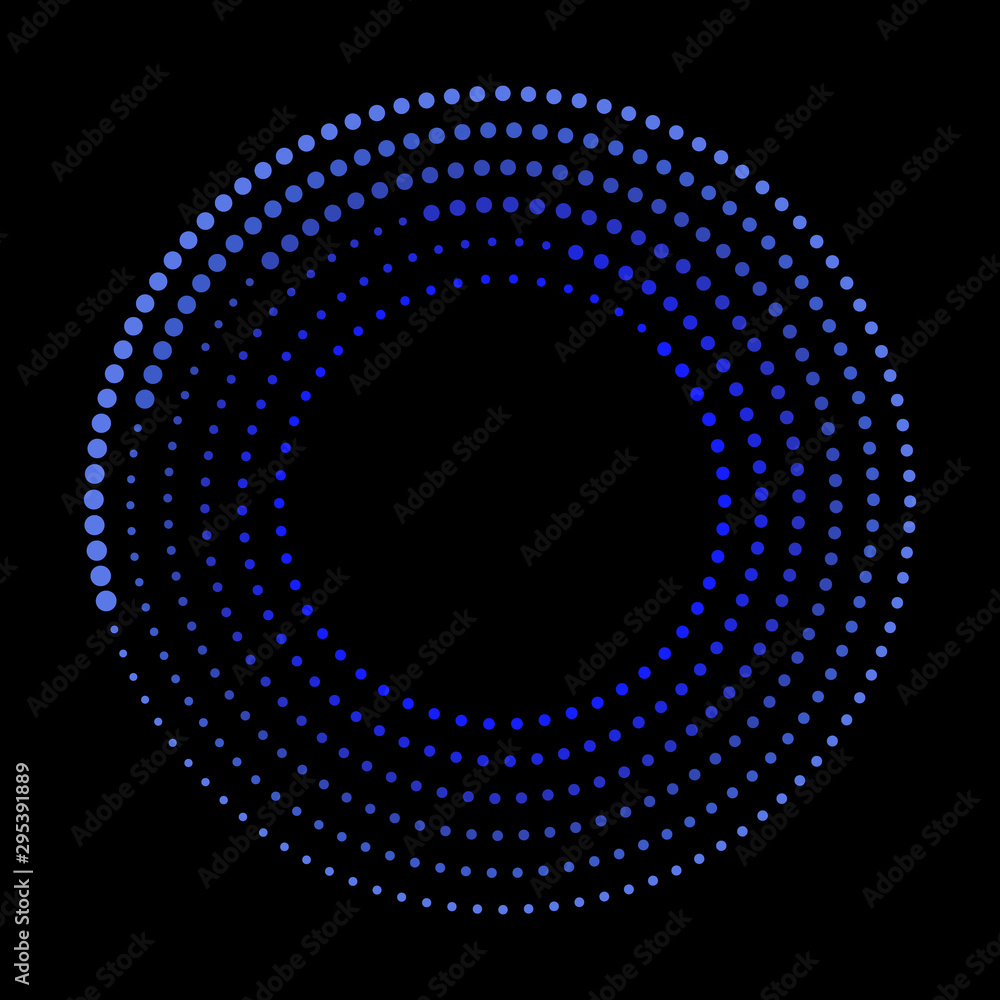 Poster Halftone circle frame, abstract dots logo emblem design element for any projects. Round border icon.
