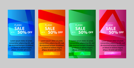 Abstract mobile for flash sale banners. Sale banner template design. Flash sale special offer set. Vector EPS10