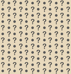 Seamless question mark background with circles in retro style