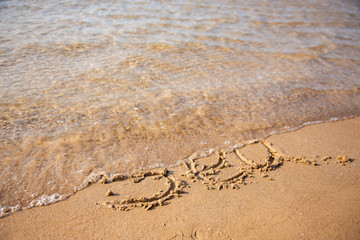 Sandy, sea shore, the waves are coming.