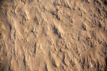 photographed from above sandy beach