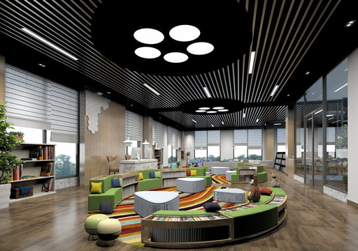 3d render of book store