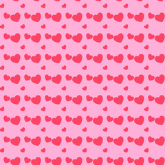 Retro seamless pattern with pink hearts. Valentines day background. Vector illustration for Valentine s Day 2017. EPS10.