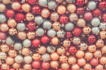 Gray Christmas decorations on pink