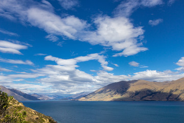 Naklejka na ściany i meble view of lake Wanaka, south island, New Zealand