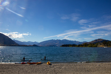 view of lake Wanaka, south island, New Zealand