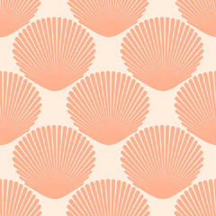 Seamless pattern with seashells for wrapping paper, wallpaper, web page background and more. Vector illustration. EPS10.