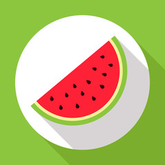 Watermelon flat icon with long shadow. Modern flat style. Vector illustration. EPS10.