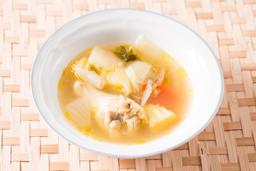 Hot and delicious chicken soup