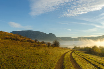 Sunny morning at Piatra Secuiului (Szekelyko) in Trascau Mountains, Transylvania, Romania