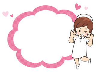 看護師の女性　吹き出し