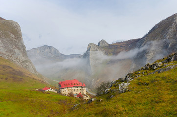 Above the clouds in Valisoara Gorges in Apuseni Mountains, Transylvania, Romania