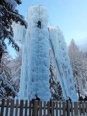 Escalade de glacier artificiel.