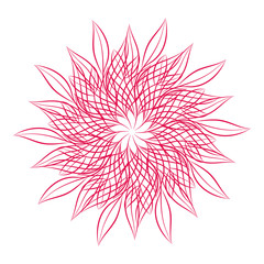 Mandala. Round floral ornamental design element isolated on white background. Outline vector illustration for invitation, greeting cards, print on T-shirt and other items.