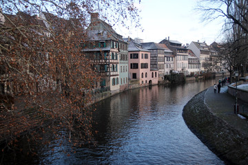 Colored houses on Strasbourg river