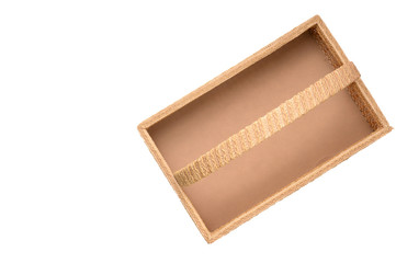 Straw basket on a white background