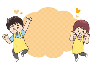 介護士の男女　吹き出し