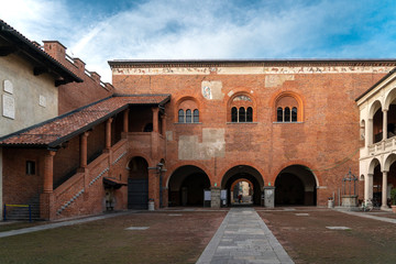 Fototapeta premium Novara city, Piedmont, Italy. HISTORIC PALACES IN NOVARA CITY IN ITALY IN EUROOPE