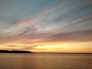 sunset over sea